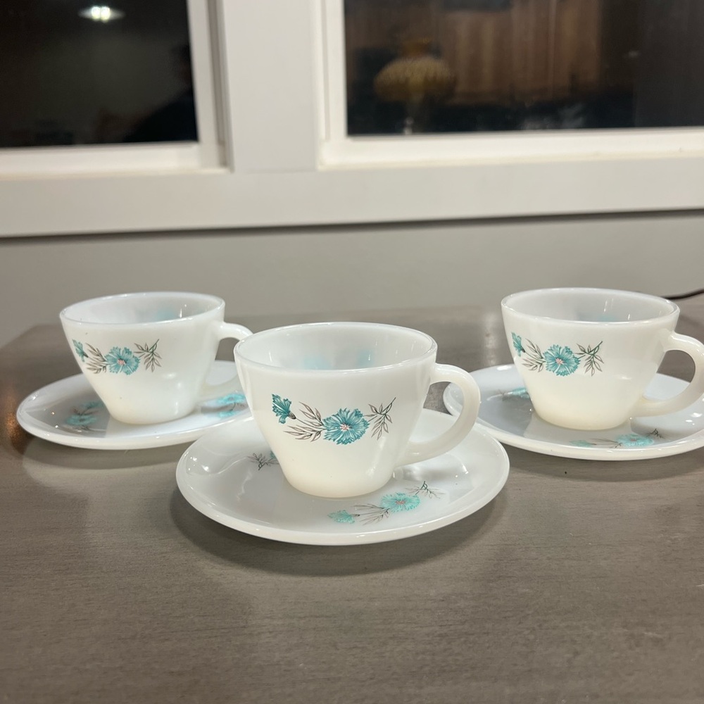 Federal Glass Cup and Saucer Set